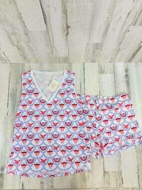 The Beaufort Bonnet Company American Swag Shorts Pajama Set Womens Sz M NWT